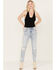 Image #1 - Driftwood Women's Daisy Daydream Light Wash High Rise Straight Cropped Jeans, Light Medium Wash, hi-res