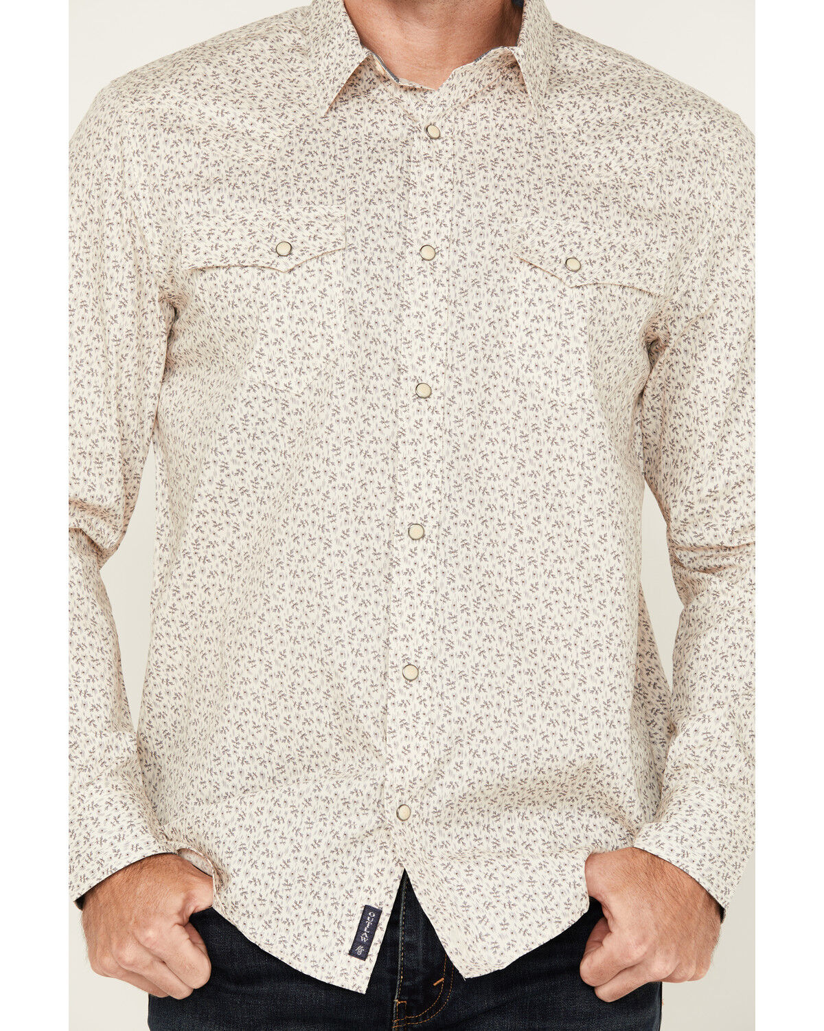 Image #3 - Moonshine Spirit Men's Kickin Daisies Floral Print Long Sleeve Snap Western Shirt, Ivory, hi-res