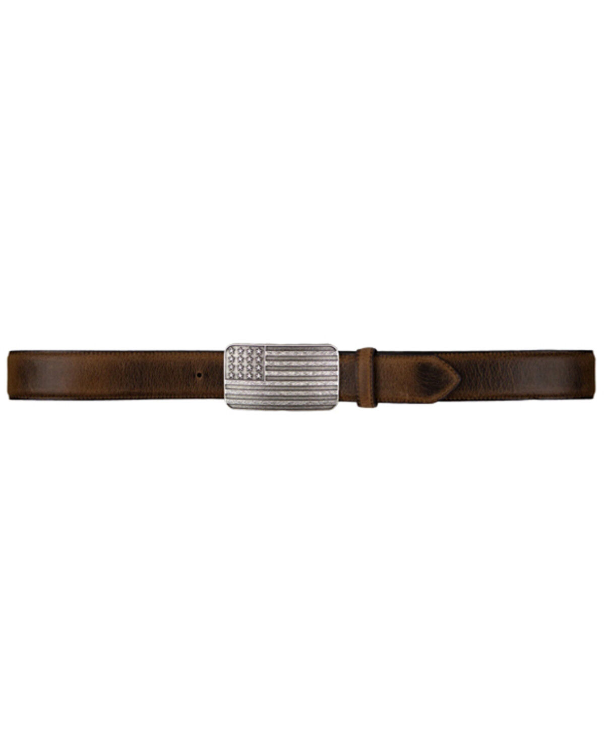 Image #2 - Cody James Men's American Flag Buckle Belt, Brown, hi-res