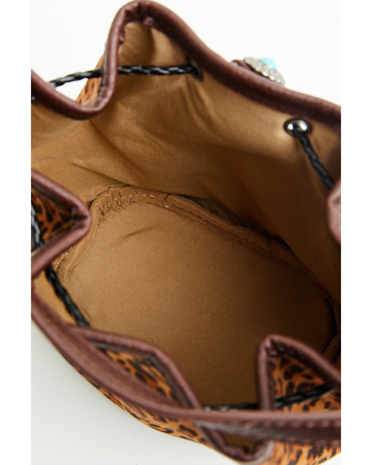 Image #4 - Justin Women's Leopard Print Mini Bucket Crossbody Bag, Brown, hi-res
