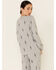 PJ Salvage Women's Stormy Monday Bolt Print Long Sleeve Top , Heather Grey, hi-res