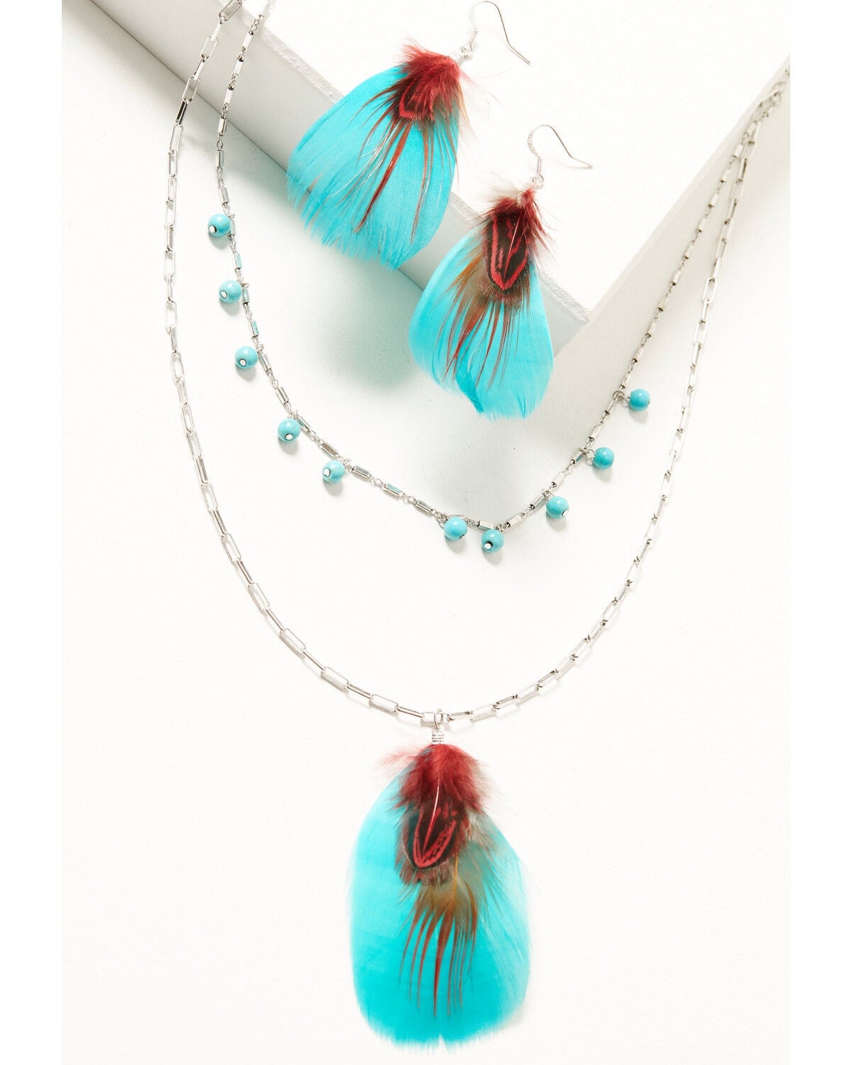 Image #1 - Shyanne Women's Silver Dakota Feather Jewelry Set - 2 Piece, Silver, hi-res