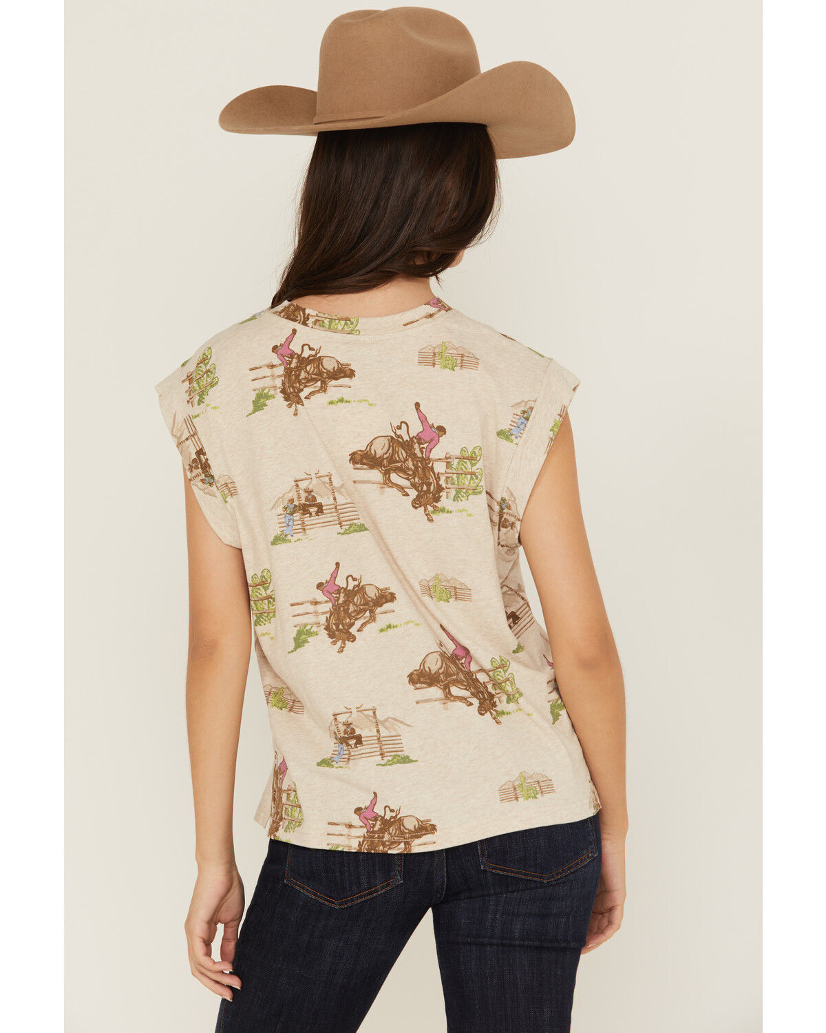 Image #4 - Ariat Women's Conversational Print Short Sleeve Graphic Tee, Tan, hi-res