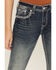 Image #4 - Grace in LA Women's Medium Wash Floral Embroidered Mid Rise Bootcut Stretch Denim Jeans, Medium Wash, hi-res