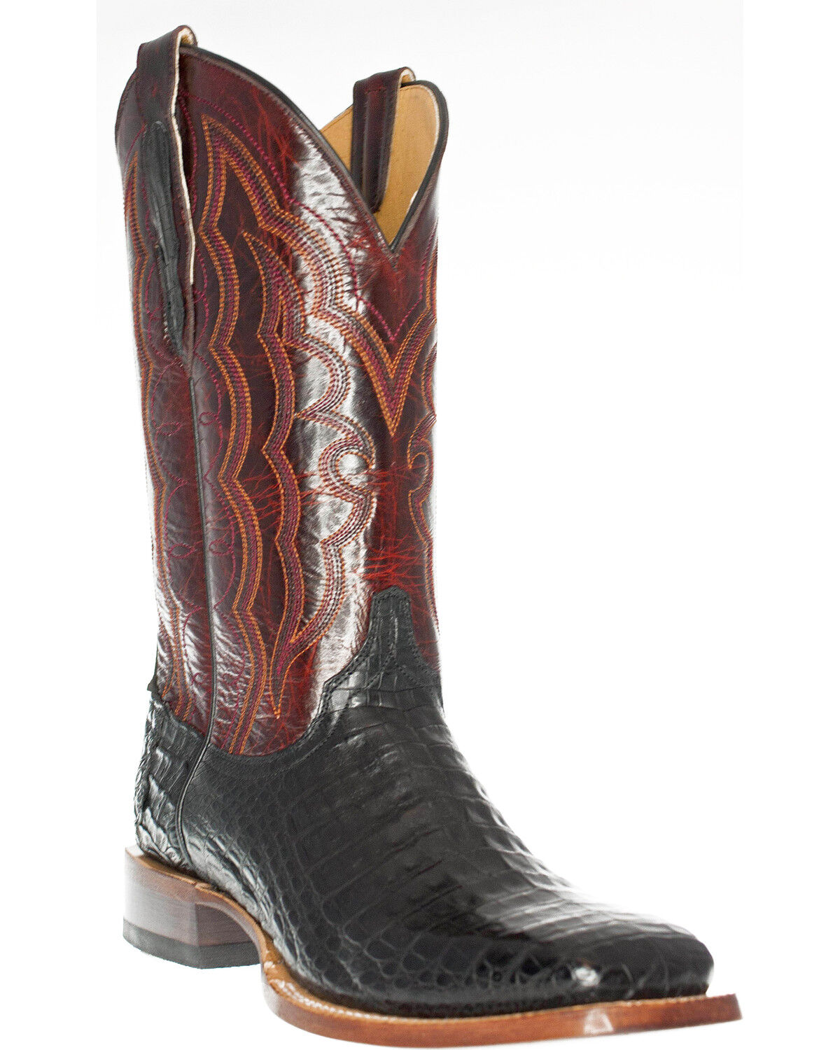 Caiman Belly Western Boots - Square Toe 