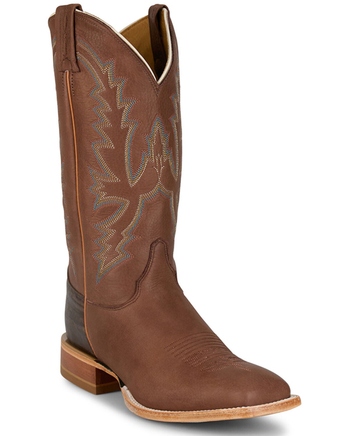Justin Men's Boston Western Boots - Square Toe, Brown, hi-res