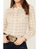 Image #3 - Wrangler Retro Women's Plaid Print Long Sleeve Pearl Snap Western Shirt, Cream, hi-res