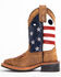 Image #3 - Cody James Boys' USA Flag Western Boots - Broad Square Toe, Brown, hi-res