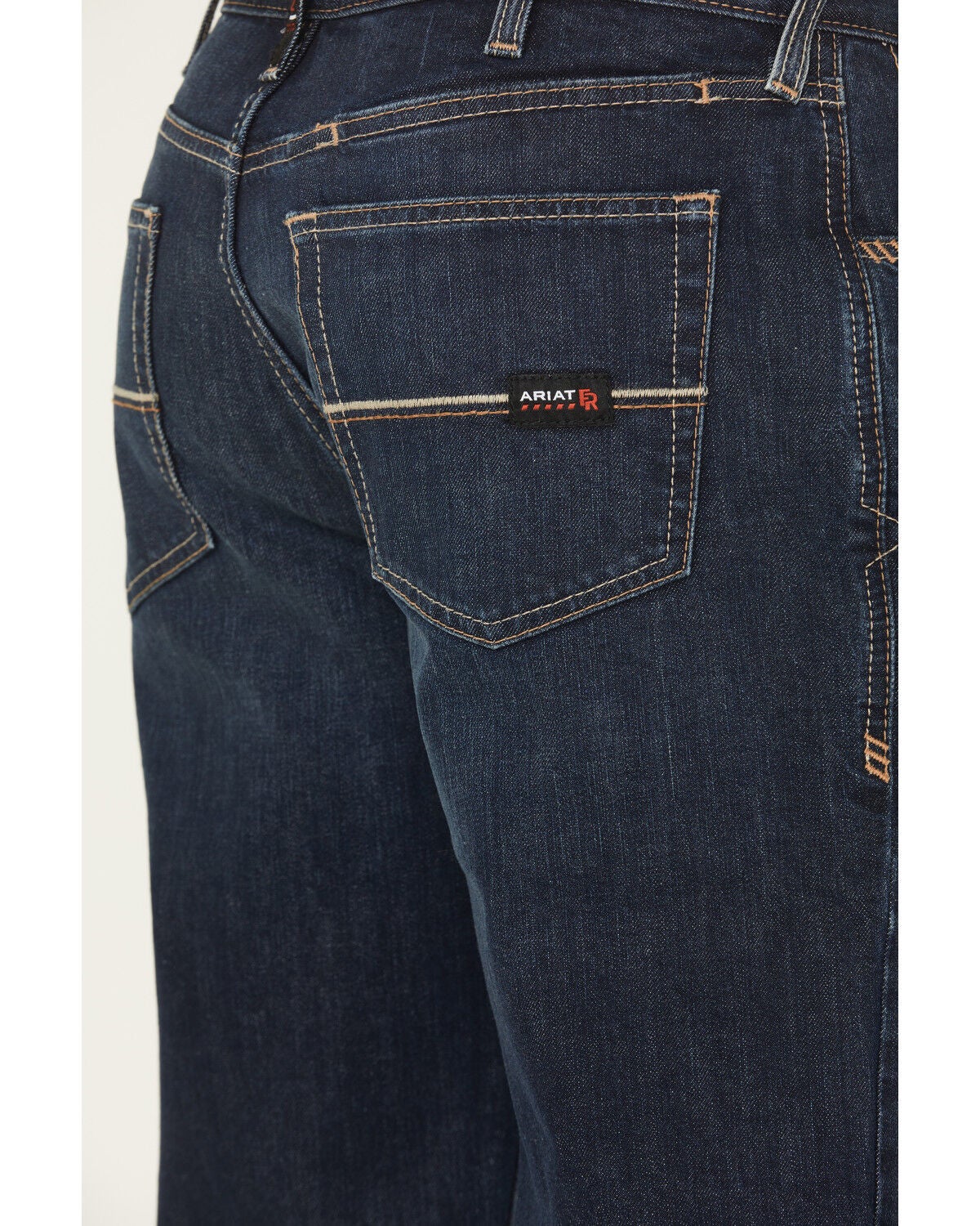 Image #4 - Ariat Men's FR M4 Lightweight DuraStretch Medium Wash Relaxed Bootcut Denim Jeans, Medium Wash, hi-res