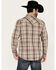 Image #4 - Moonshine Spirit Men's Load Plaid Print Long Sleeve Snap Western Shirt, Tan, hi-res