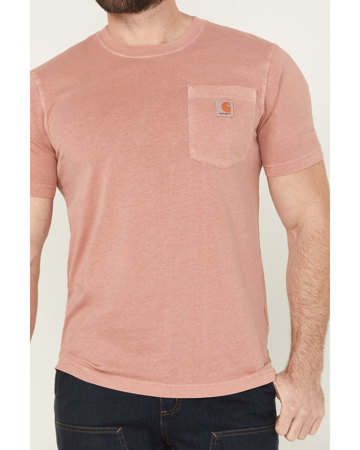 Image #3 - Carhartt Men's Re-Engineered Relaxed Fit Lightweight Short Sleeve Garment Dyed Work T-Shirt, Rose, hi-res