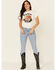 Shyanne Women's Ivory Stay Wild Tie-Front Graphic Tee , Ivory, hi-res