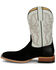 Image #3 - Justin Men's Baron Cowhide Western Boots - Broad Square Toe, Black, hi-res