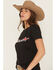 Image #2 - Ariat Women's Boot Barn Exclusive Rosa Logo Short Sleeve Graphic Tee, Black, hi-res