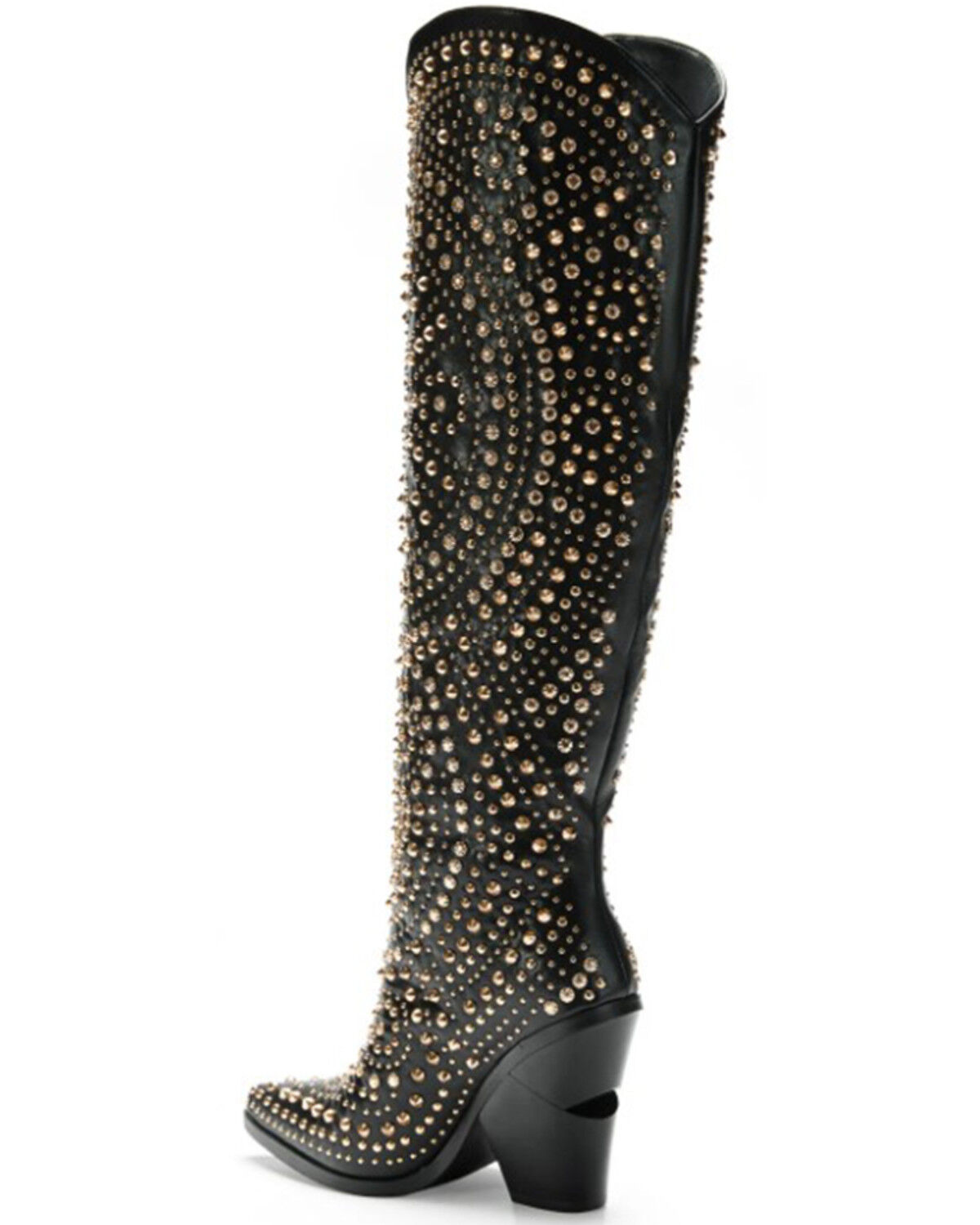 Image #4 - Azalea Wang Women's Texas Rhinestone Western Boots - Round Toe, Black, hi-res