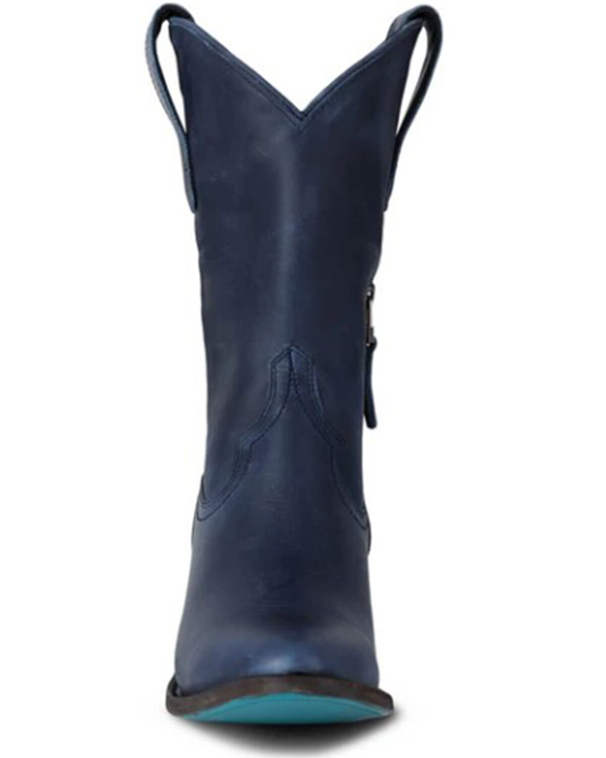 Image #4 - Lane Women's Plain Jane Midi Western Boots - Round Toe, Navy, hi-res