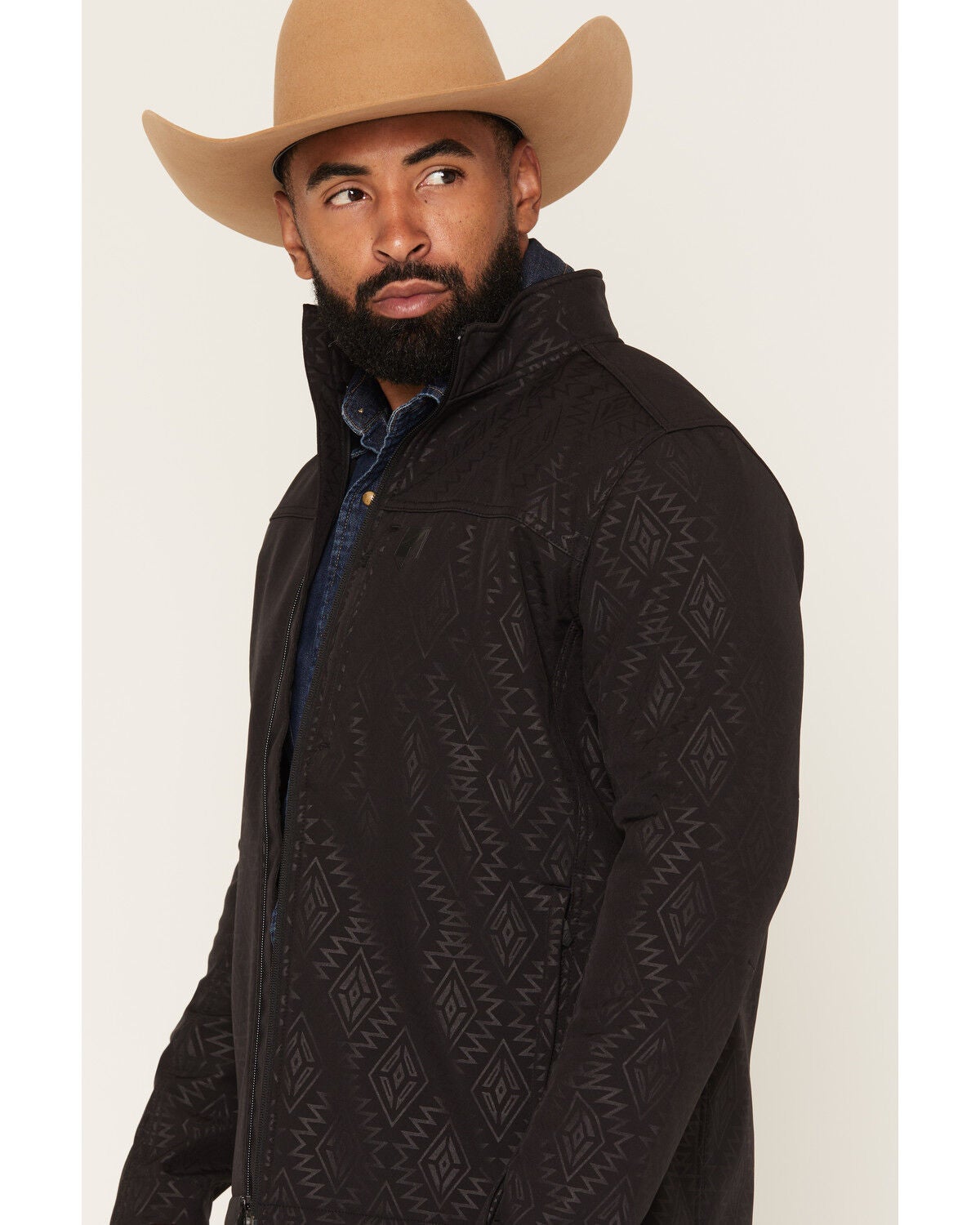 Image #2 - RANK 45&reg; Men's Buck Southwestern Print Softshell Jacket - Big, Black, hi-res