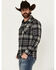 Image #2 - Pendleton Men's Canyon Plaid Print Long Sleeve Snap Western Shirt, Grey, hi-res
