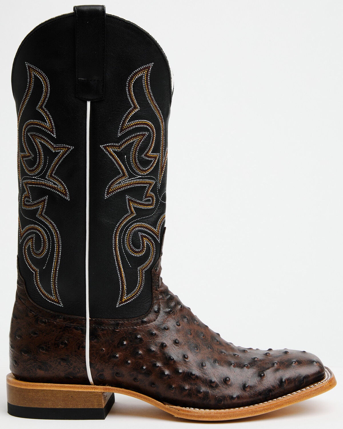 Image #2 - Horse Power Men's Ostrich Print Western Boots - Broad Square Toe, Brown, hi-res