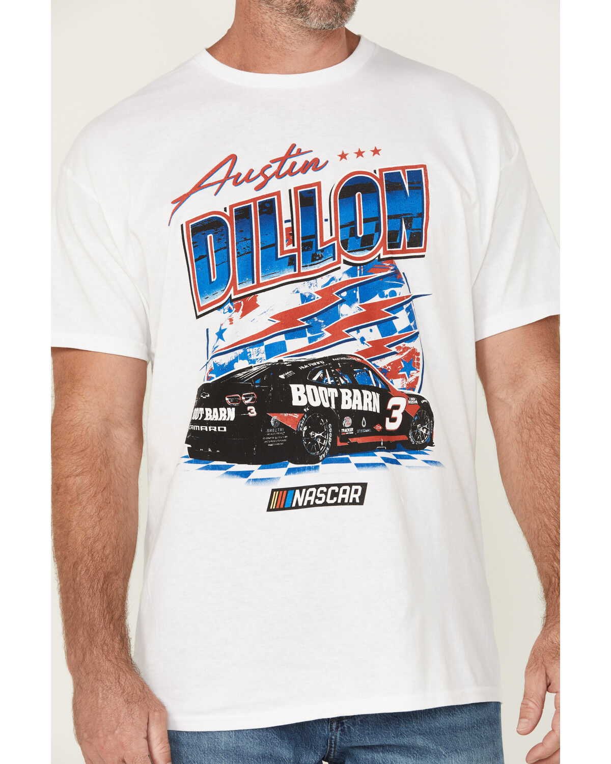 Image #3 - Nascar Men's Boot Barn Exclusive Austin Dillon Short Sleeve Graphic T-Shirt, White, hi-res