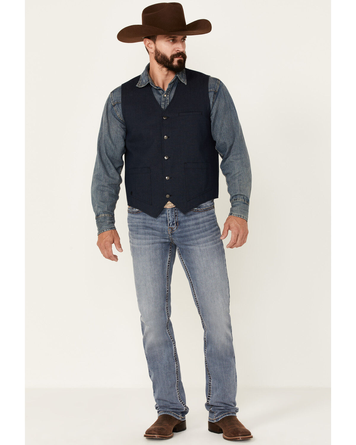 Image #2 - Moonshine Spirit Men's Saloon Textured Solid Button Down Western Vest , , hi-res