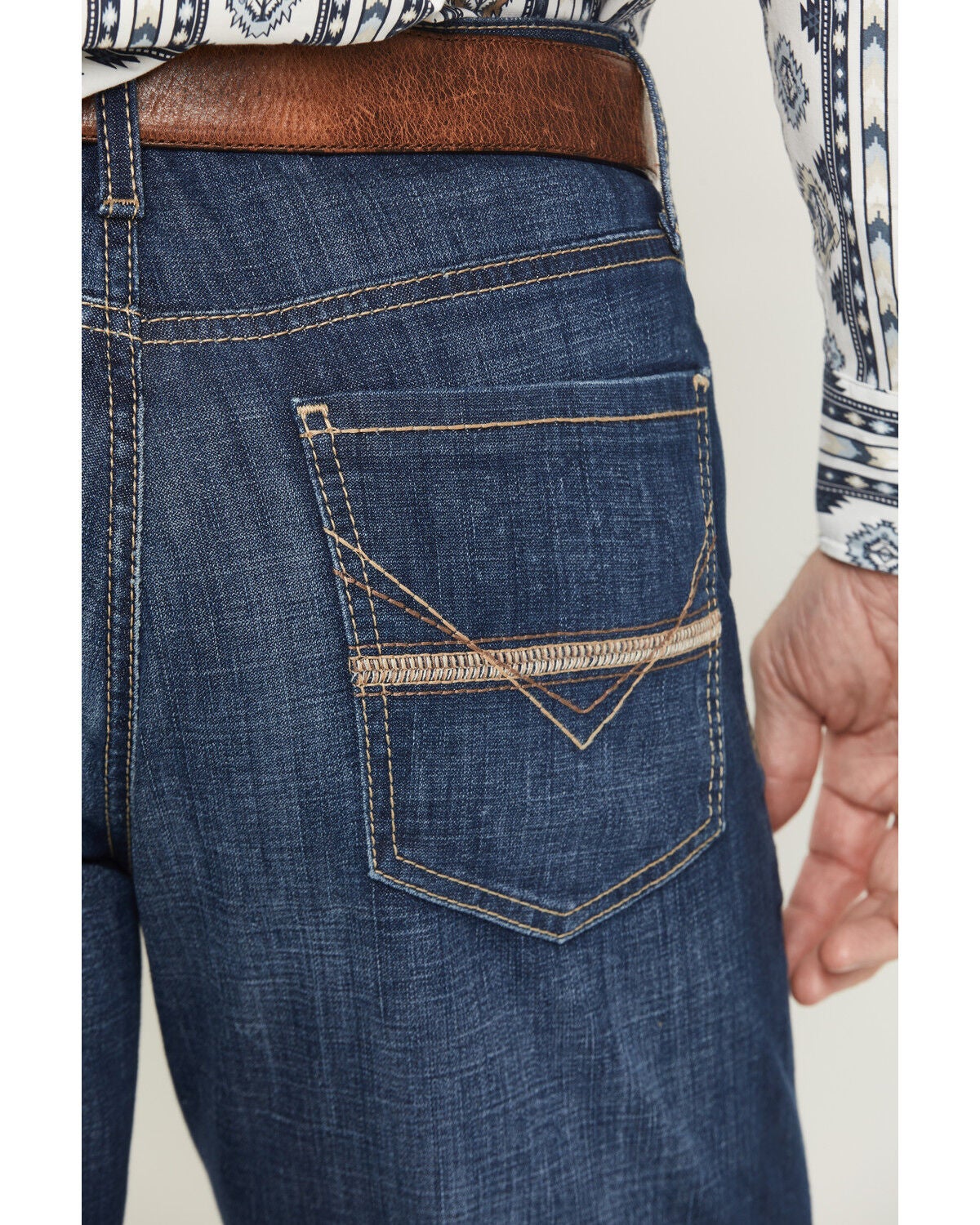 Image #4 - Cinch Men's Grant Dark Wash Relaxed Bootcut Performance Stretch Denim Jeans, Indigo, hi-res