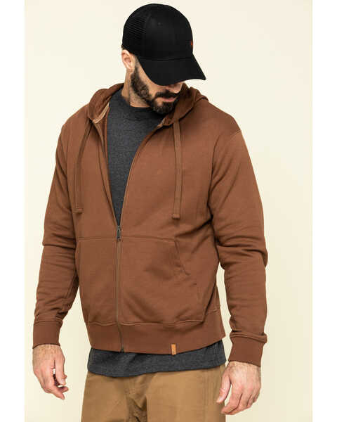 Wrangler Riggs Men's Full Zip Hooded Work Jacket, Coffee, hi-res