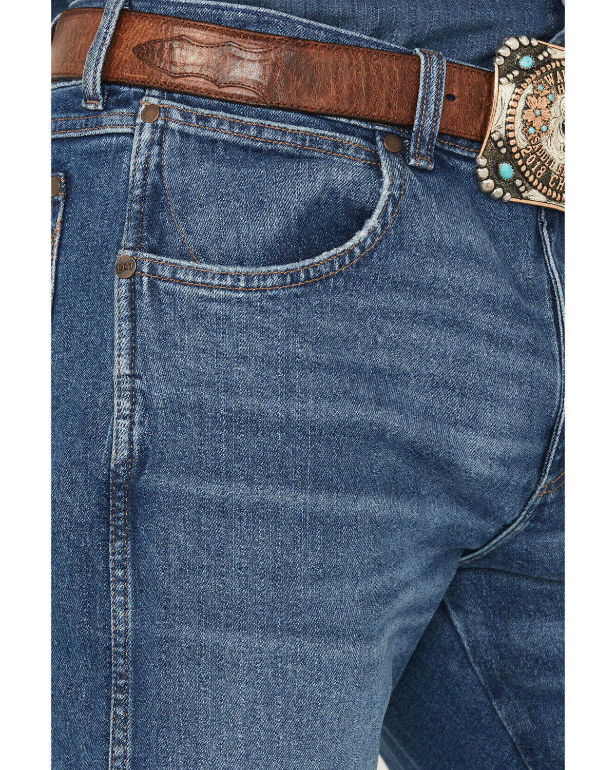 Image #2 - Wrangler Retro Men's 77MWZ Dark Wash Slim Bootcut Stretch Denim Jeans, Dark Wash, hi-res