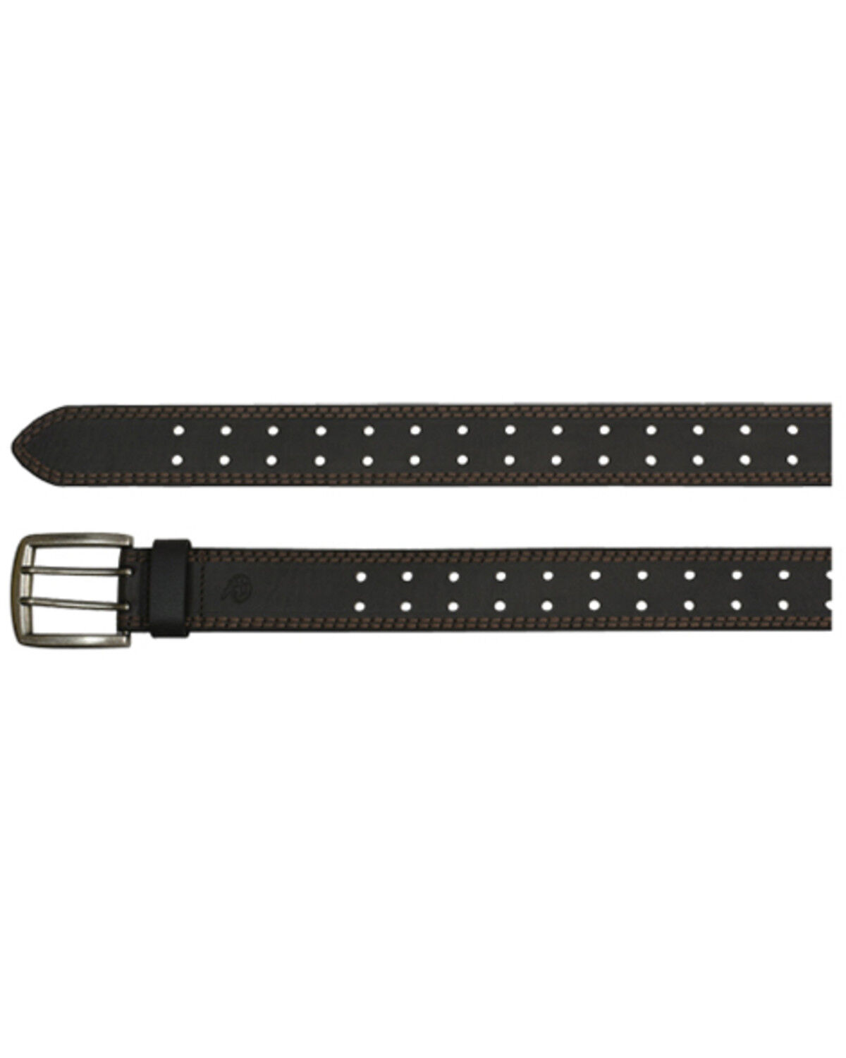 Image #1 - Georgia Boot Men's Textured Double Prong Belt, Brown, hi-res