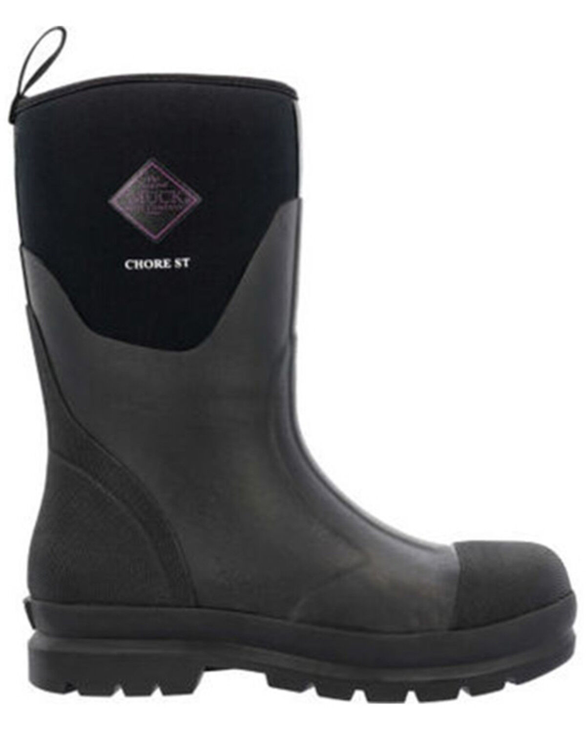Image #2 - Muck Boots Women's Chore Classic Mid Waterproof Rubber Boots - Steel Toe, Black, hi-res