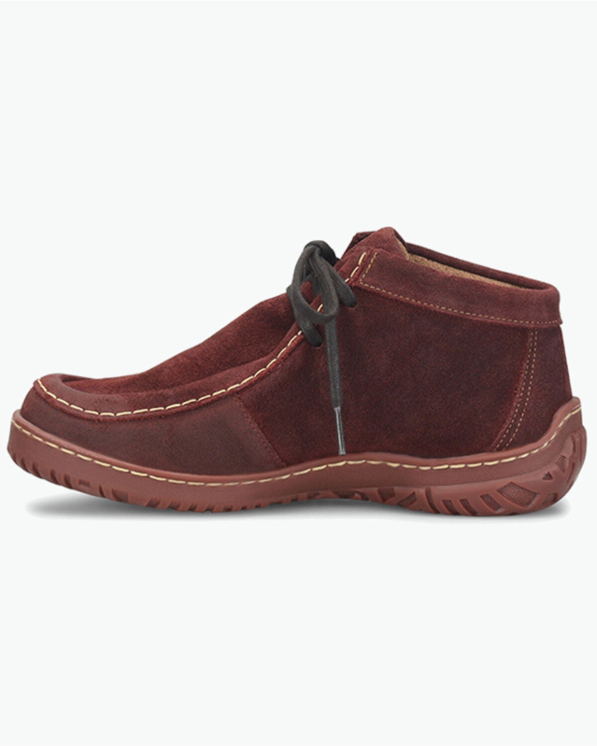 Image #2 - Born Women's Basin Suede Chukka Booties - Moc Toe, Burgundy, hi-res