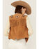 Leatherwear by Scully Women's Boar Suede Beaded Fringe Vest, Tan, hi-res
