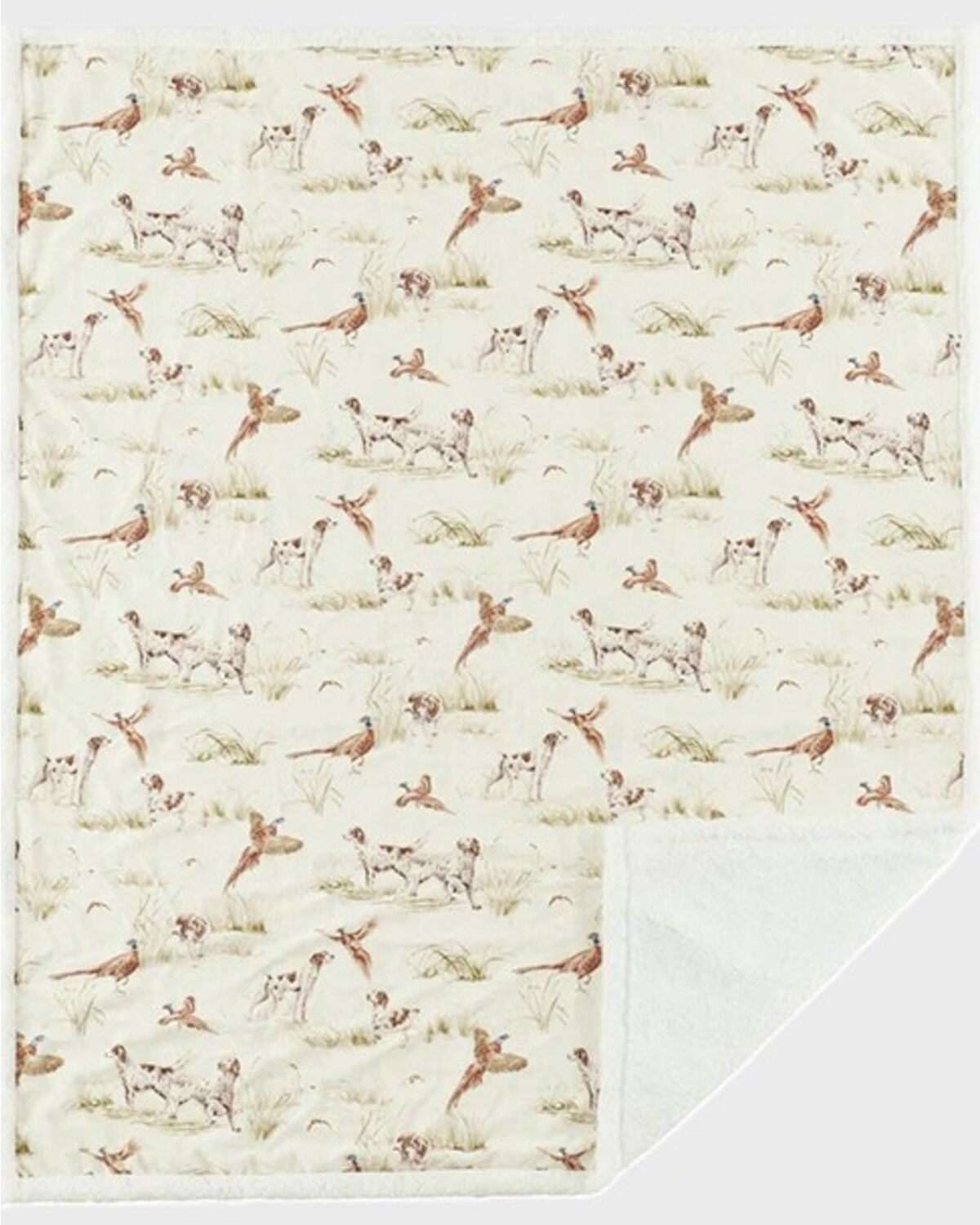 Image #1 - HiEnd Accents Hunt Life Campfire Sherpa Throw Blanket, Tan, hi-res