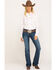Cruel Girl Women's White Teepee Print Snap Long Sleeve Western Shirt , White, hi-res