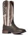 Image #1 - Ariat Men's Taylor Tan Distressed Flag Patriot Ultra Full-Grain Western Boot - Broad Square Toe, Brown, hi-res