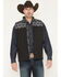 Image #1 - RANK 45® Men's Cheneka 2.0 Colorblock Southwestern Print Softshell Vest, Black, hi-res