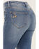 Image #4 - Driftwood Women's Medium Wash High Rise Flare Paisley Hem Jeans, Medium Wash, hi-res