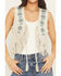 Image #3 - Shyanne Women's Embroidered Faux Suede Cropped Vest, Oatmeal, hi-res
