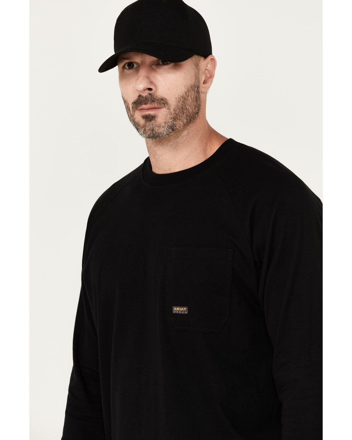 Image #4 - Ariat Men's Black Rebar Workman Back Graphic Long Sleeve Work Pocket T-Shirt, Black, hi-res