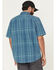 Image #4 - Carhartt Men's Plaid Print Loose Fit Midweight Short Sleeve Button-Down Work Shirt, Blue, hi-res