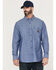 Image #1 - Hawx Men's Chambray Sun Protection Long Sleeve Button-Down Western Shirt - Big & Tall, Blue, hi-res