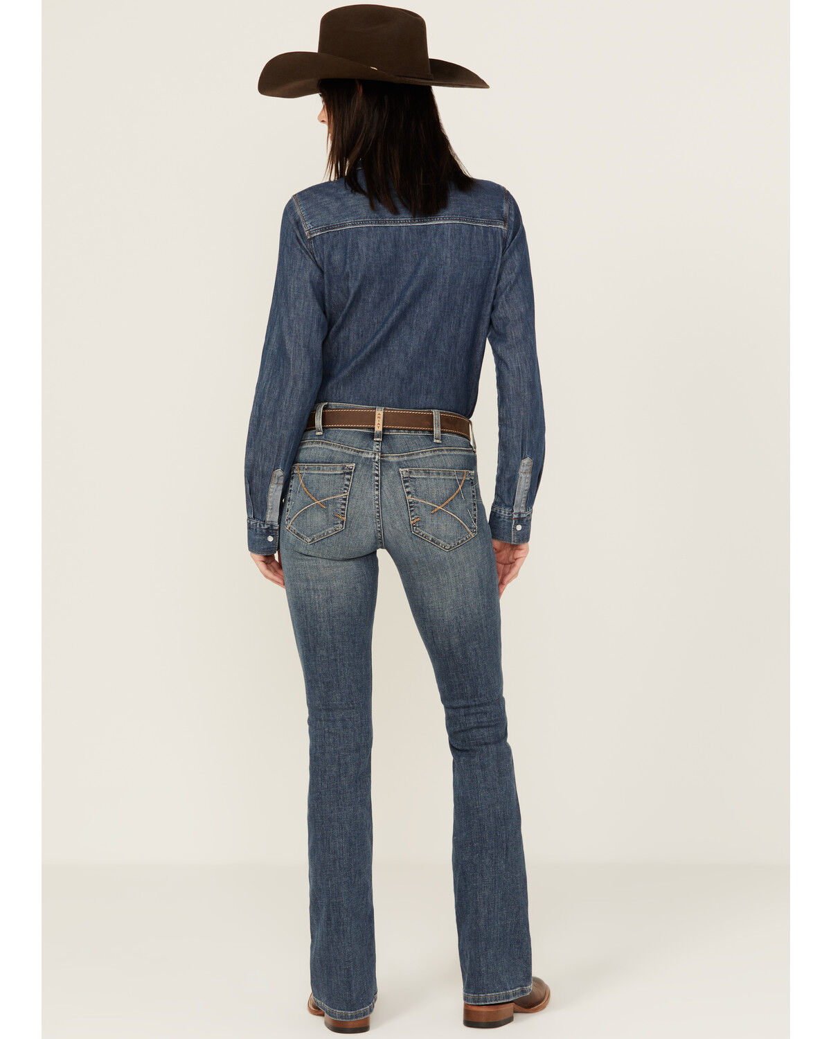 Image #3 - Ariat Women's Dark Wash Ella Bootcut Denim Jeans, Dark Wash, hi-res