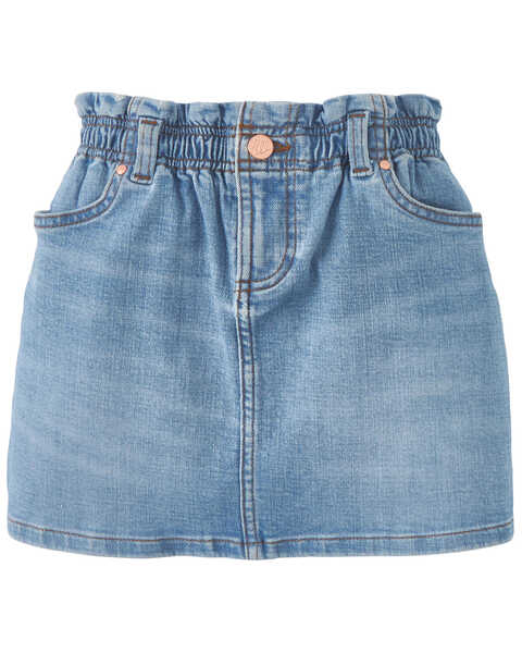 Wrangler Girls' Light Wash Denim Skirt, Blue, hi-res