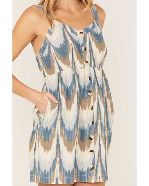 Image #3 - Shyanne Women's Southwestern Print Button-Front Dress, Bright Blue, hi-res