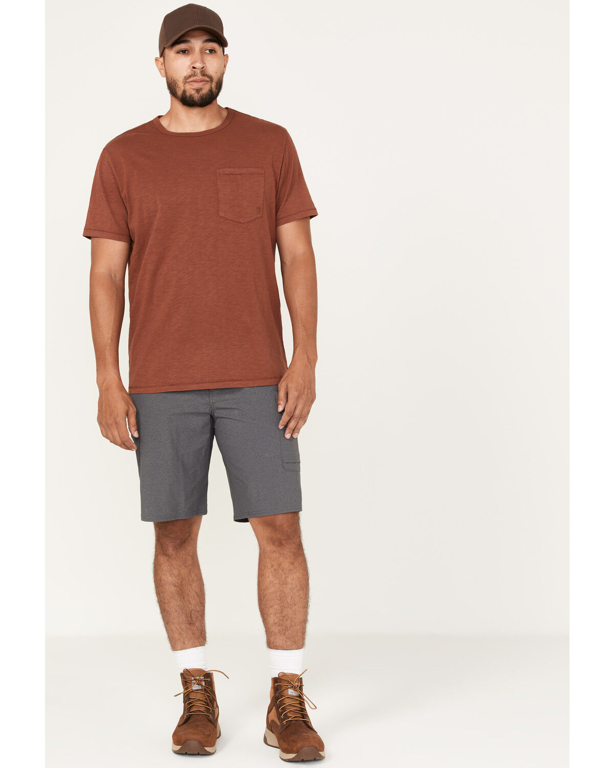 Image #1 - Brothers and Sons Men's Stretch Ripstop Charcoal Slim Straight Cargo Shorts, Charcoal, hi-res