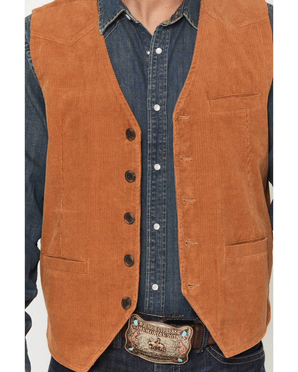 Image #3 - Cody James Men's William Corduroy Button-Down Vest, Tan, hi-res