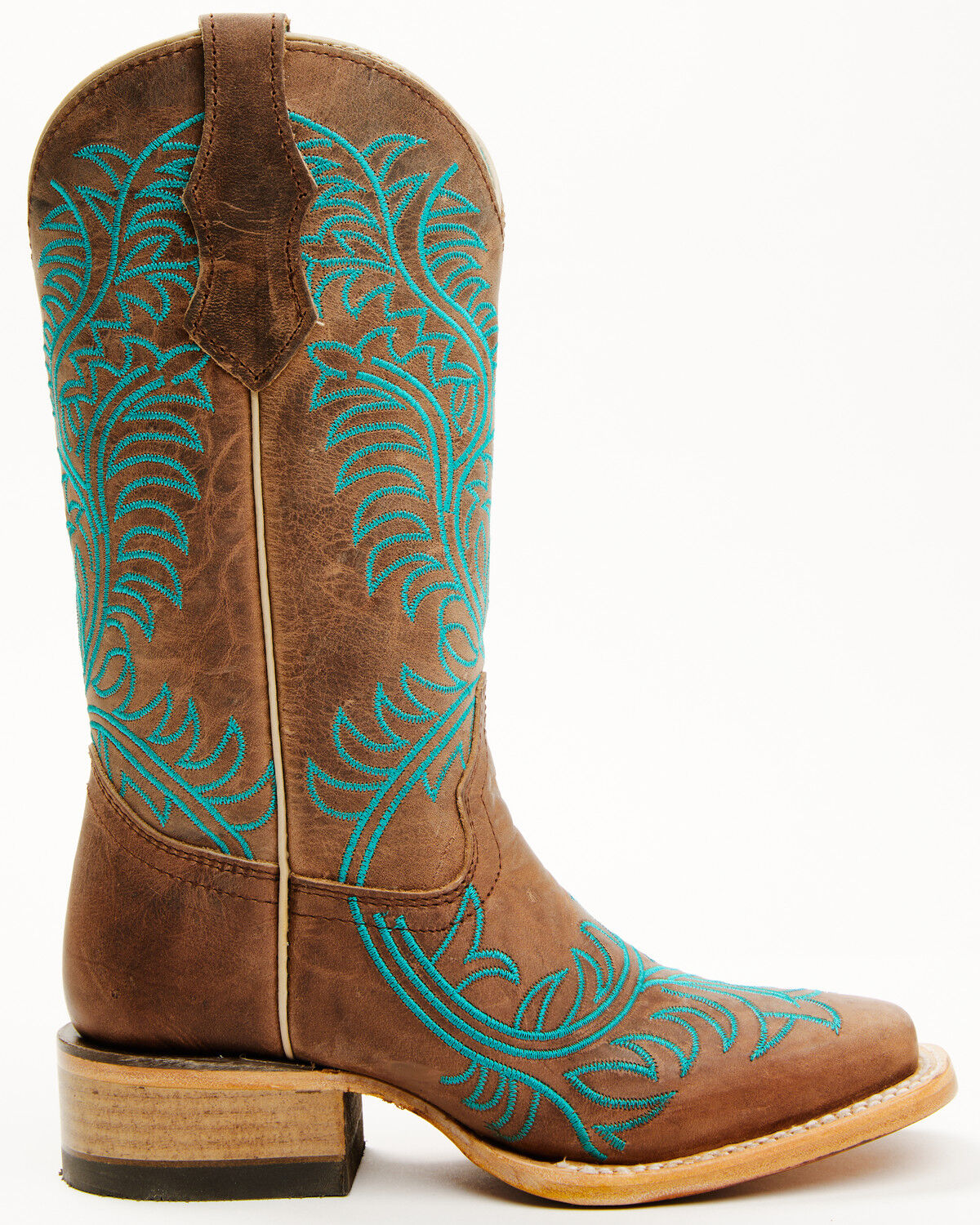 Image #2 - Corral Girls' Embroidered Western Boots - Broad Square Toe, Brown, hi-res