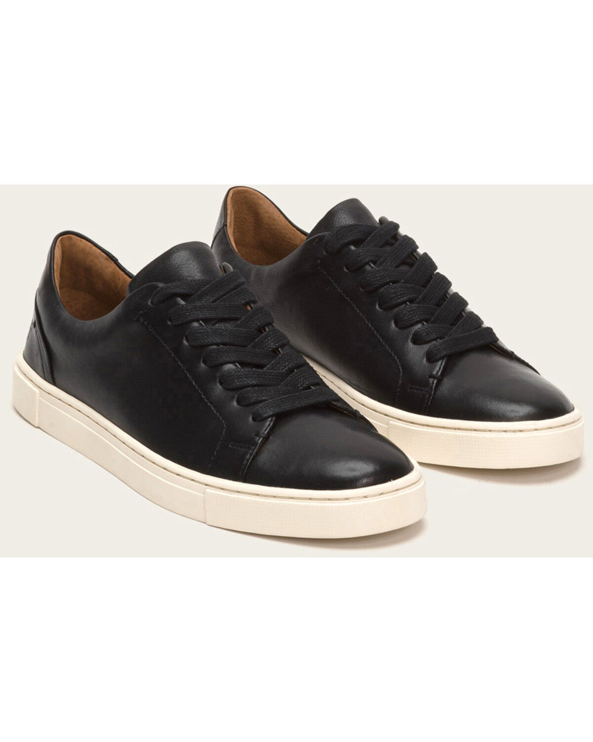 frye black leather sneakers