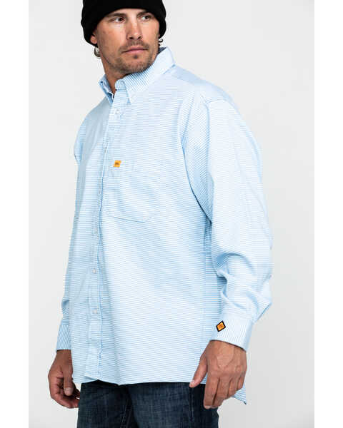 Image #3 - Wrangler 20X Men's FR Tonal Stripe Long Sleeve Work Shirt - Big , Blue, hi-res