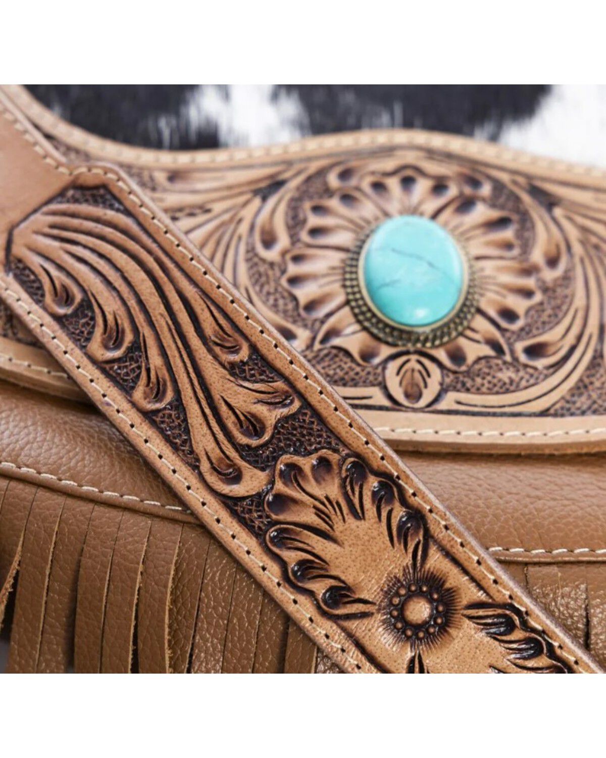 Image #6 - Myra Bag Women's Tamaya Trail Hand Tooled Crossbody Bag, Brown, hi-res